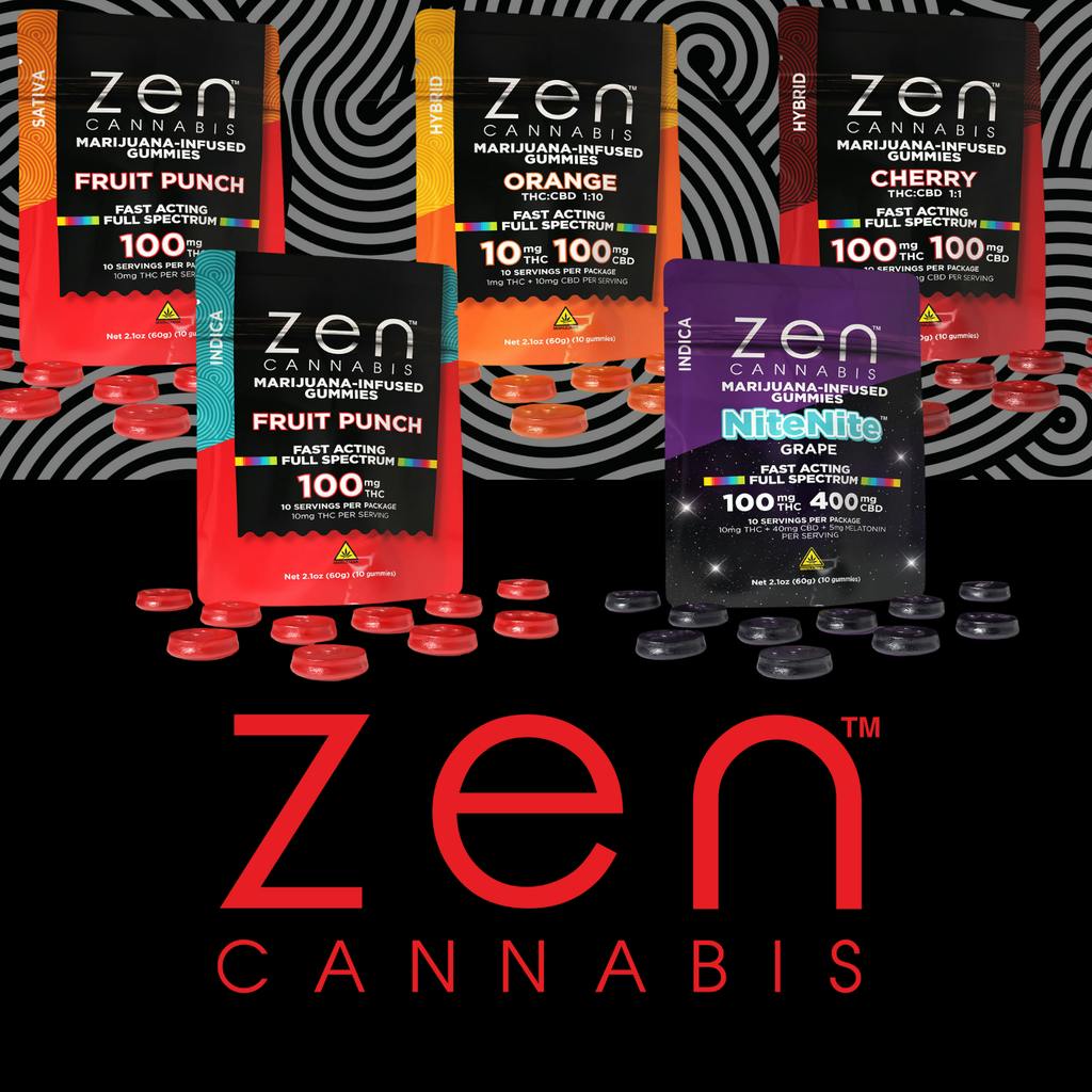 Zen Cannabis Hybrid Watermelon Gummies 10mg Each | 10 Pack