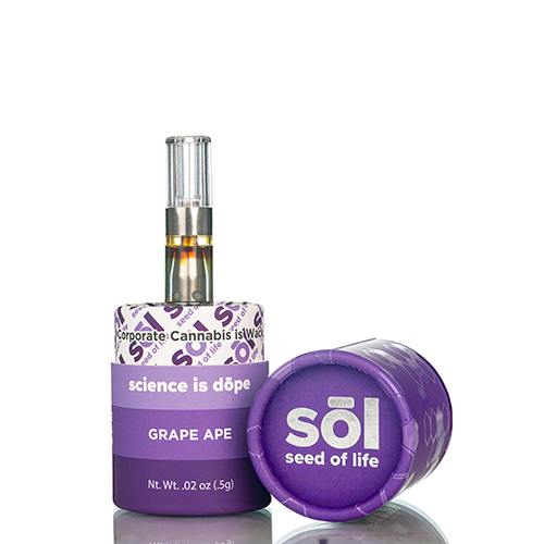 SOL Grape Ape Distillate Cartridge 0.5g