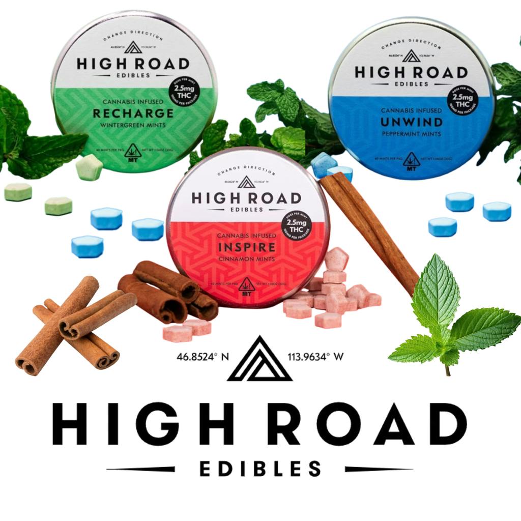 High Road Edibles Unwind-Peppermint Infused Mints 10mg