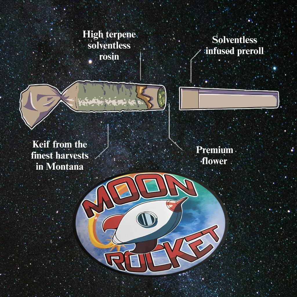 Moonrocket Lime Banger Kief Infused Pre-Roll 1g