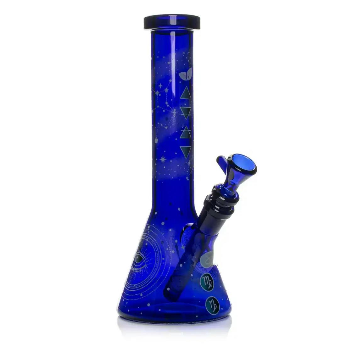 Red Eye Glass 10" Earth Glow In The Dark Water Pipe