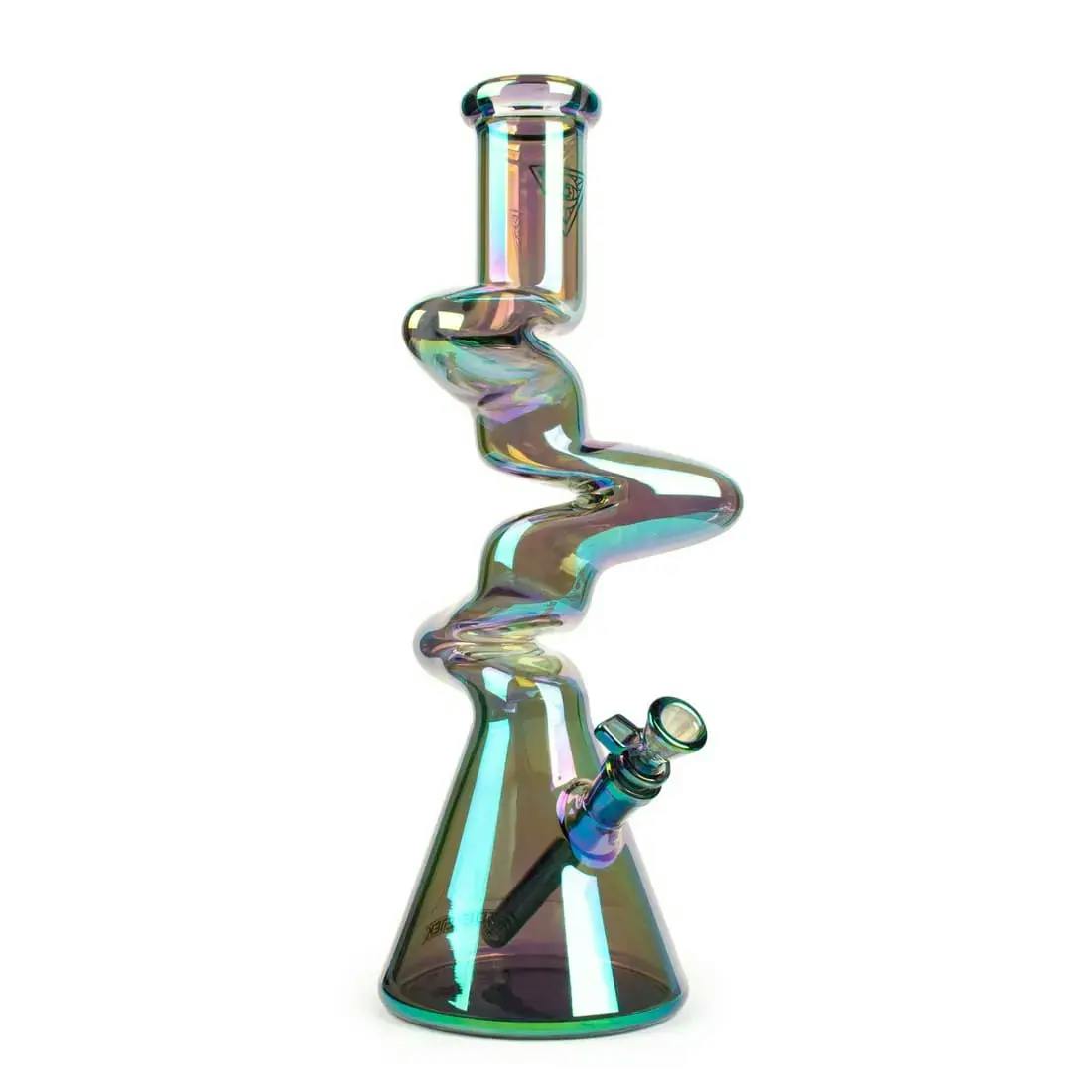 Red Eye Tek 16" Tall Green Metallic Terminator Finish 3-Arm Zag Beaker Tube