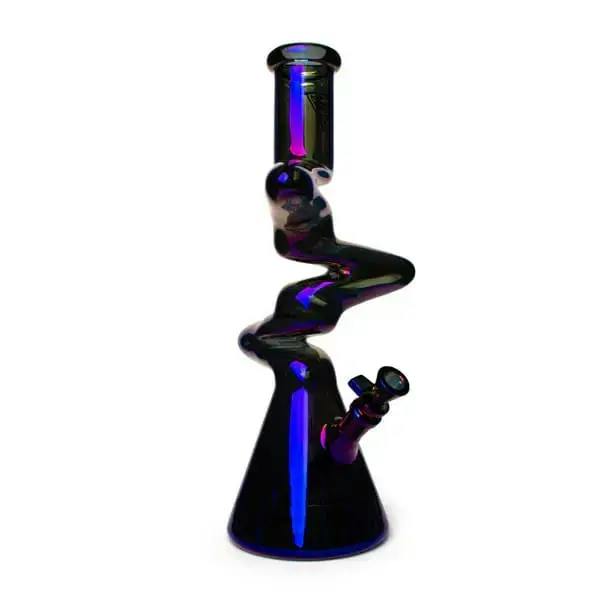Red Eye Tek 16" Tall Blue Metallic Terminator Finish 3-Arm Zag Beaker Tube