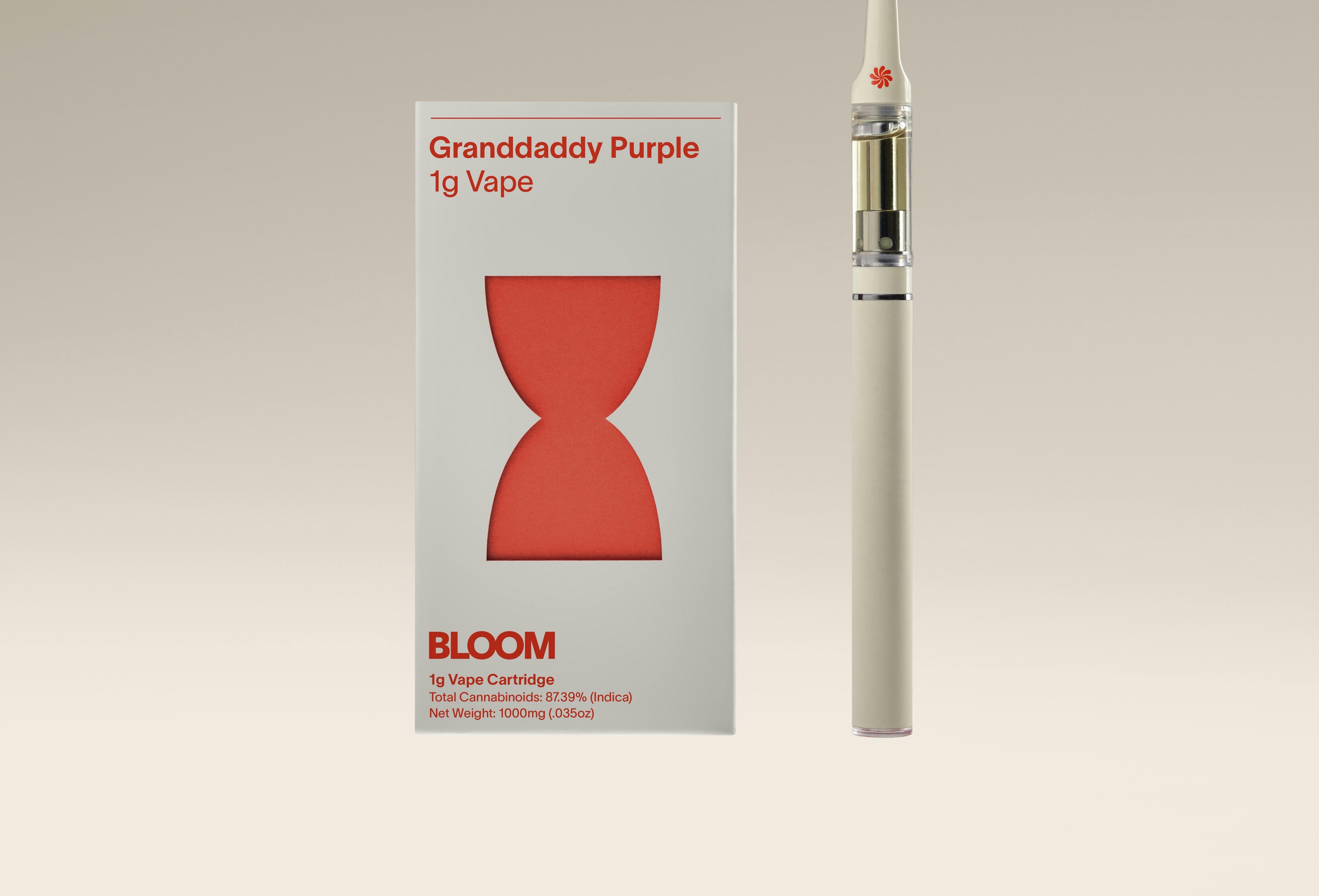 Bloom | 1g Cart | Granddaddy Purp (Indica)