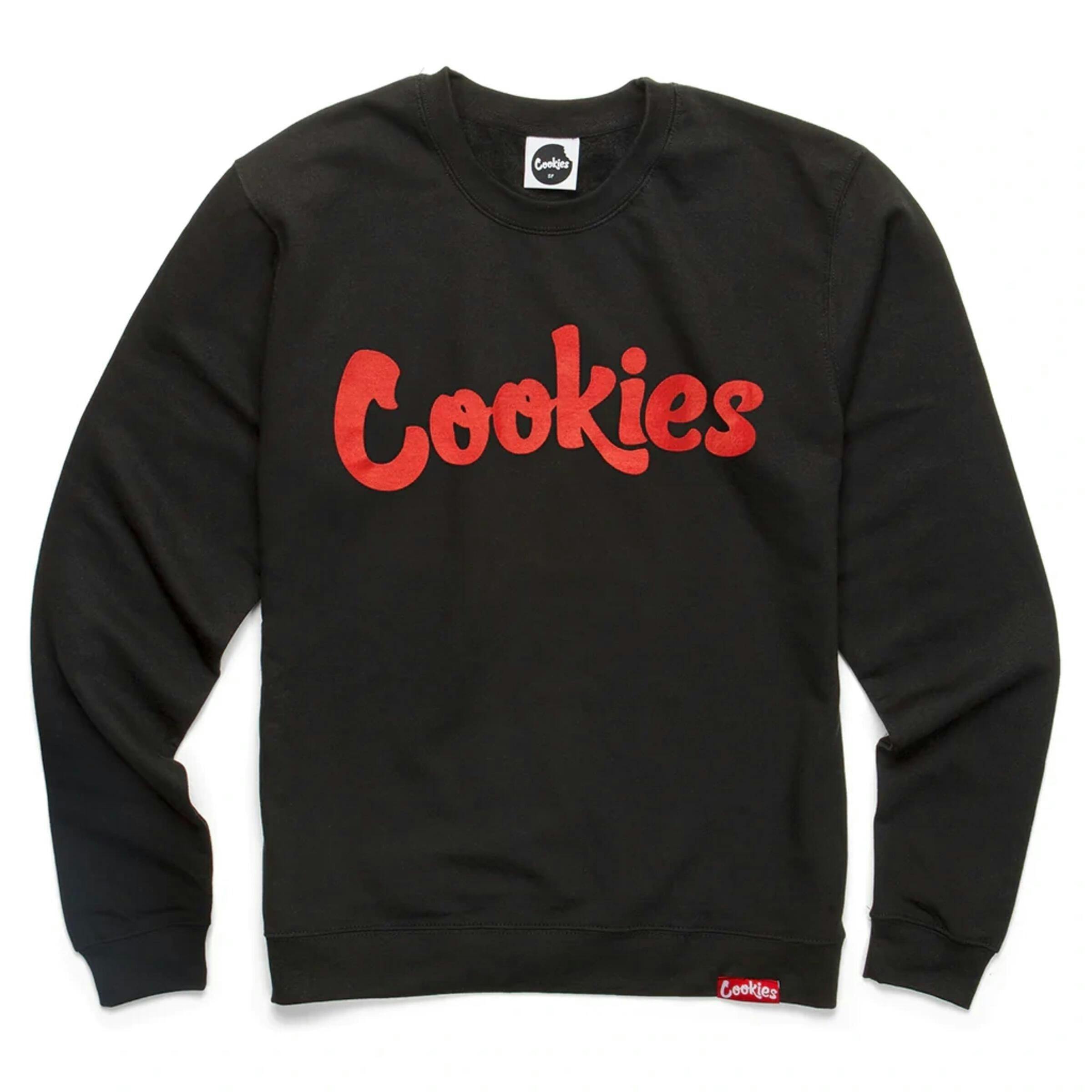 Cookies | Black Crewneck Red Script | 2XL
