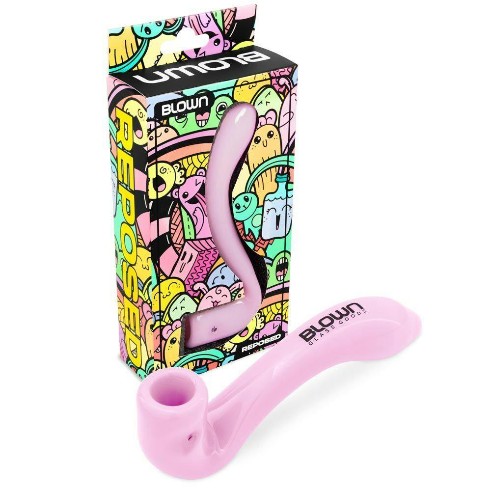 Blown Glassworks | Reposed 4" Sherlock Handpipe | Purple