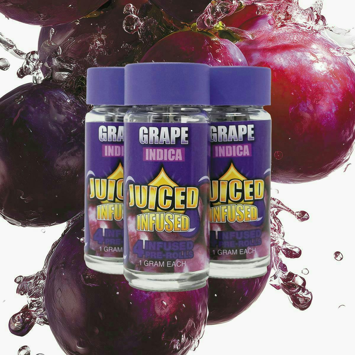 Juiced Infused Prerolls | 4g 4pk | Grape (Indica)