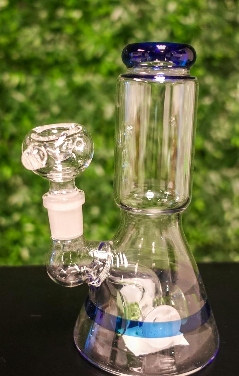 Presh Picks 6 Waterpipe W/ Color Accents And Sprinkler Perc Blue