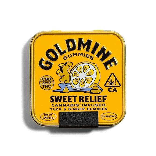 Goldmine Gummies | Sweet Relief Yuzu & Ginger | 100mg | 10ct | 10mg/ea by Goldmine Gummies