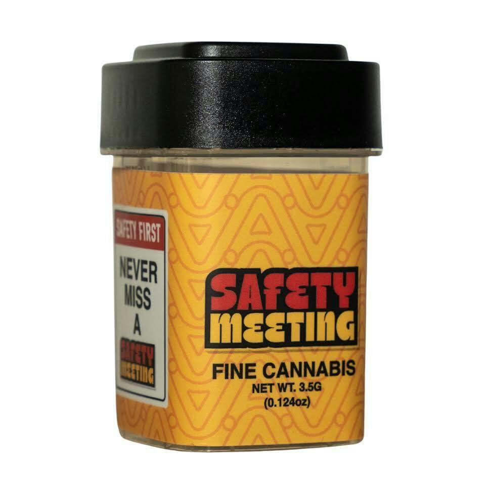 Safety Meeting Sherblaow 3.5g Mixed Buds Hybrid at Mystic Greenz