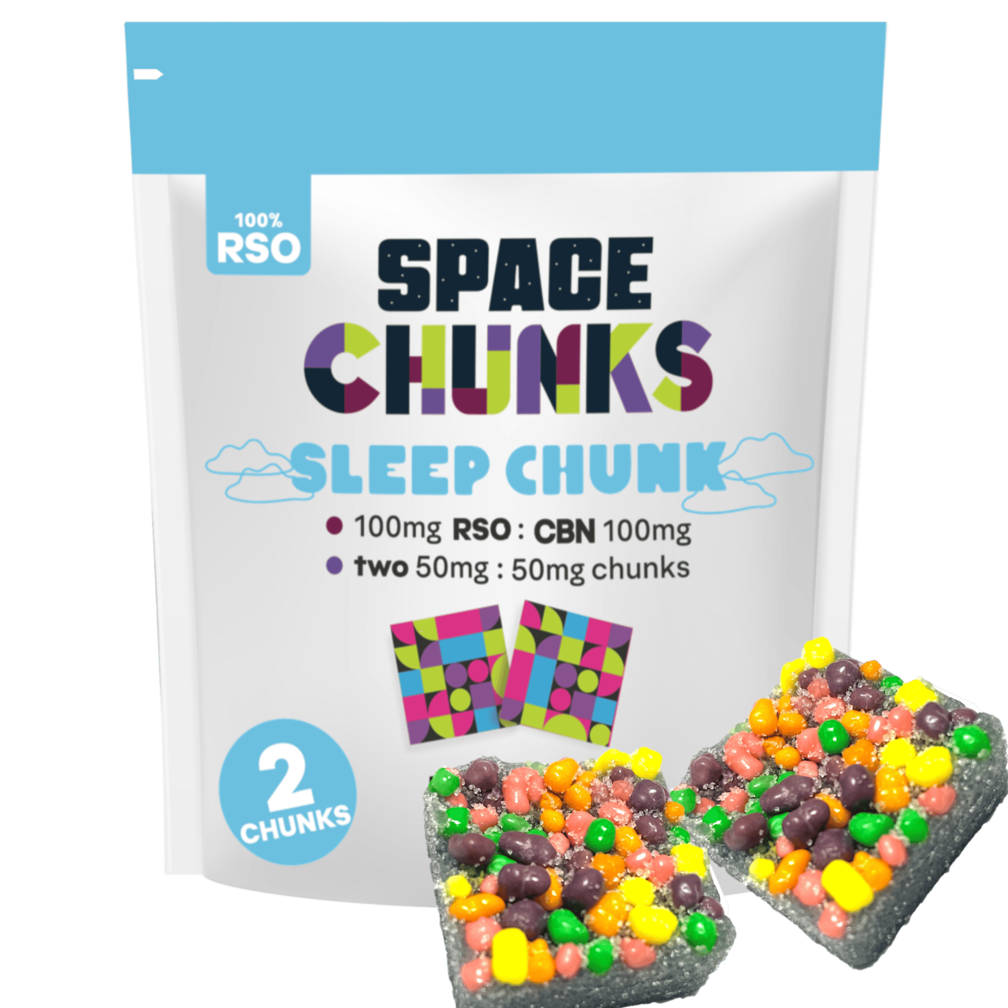 HIJNX Gummy RSO CBN 50mg/50mg Sleep Space Chunk Gummy 1pk at Mystic Greenz