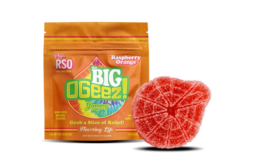 Ogeez Peg's Raspberry Orange Gummies 100mg