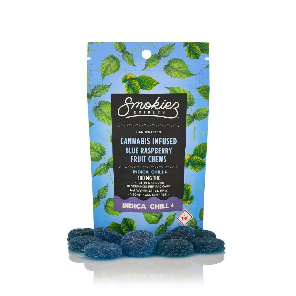 Smokiez Sour Blue Raspberry Fruit Chews 10mg 10pk