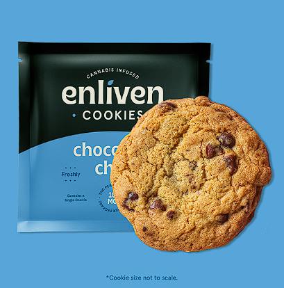Enliven Chocolate Chip Cookies Baked Good 100mg 4 Pack