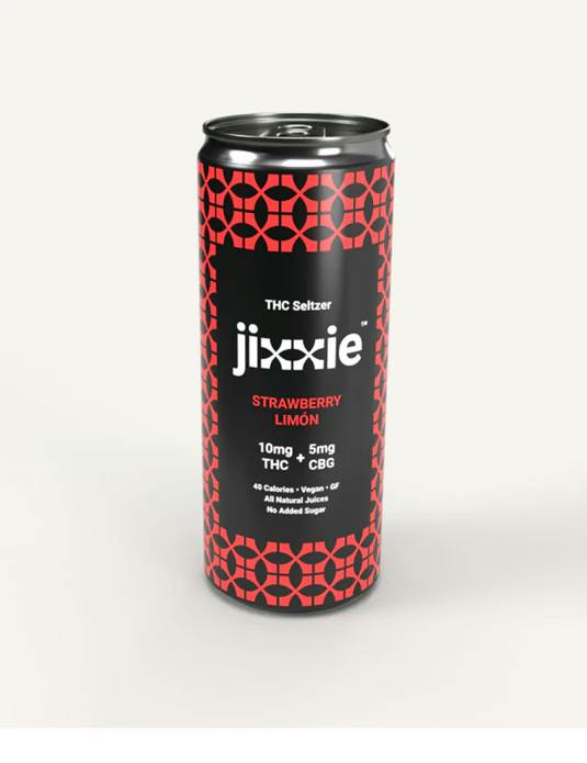 Jixxie - THC Seltzer - 10mg THC + 5mg CBG - Strawberry Limon