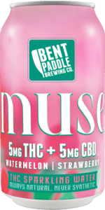 Bent Paddle Brewing Co. - Sparkling Water - 5mg THC + 5mg CBD - Muse - Watermelon Strawberry