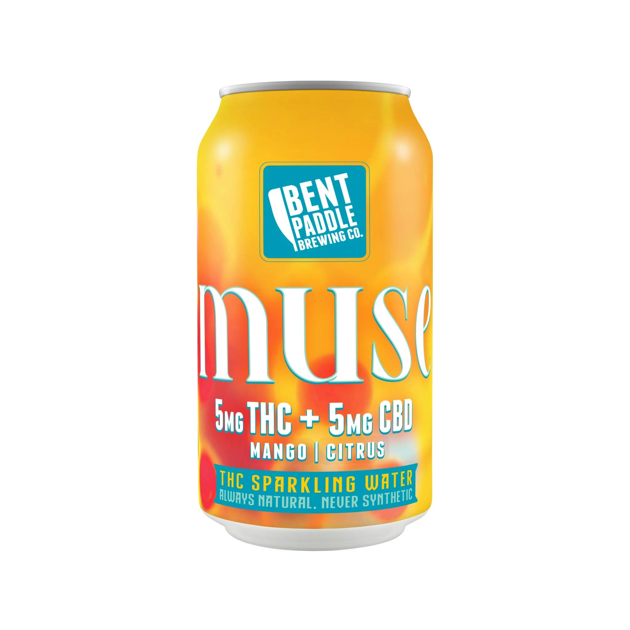 Bent Paddle Brewing Co. - Sparkling Water - 5mg THC + 5mg CBD - Muse - Mango Citrus