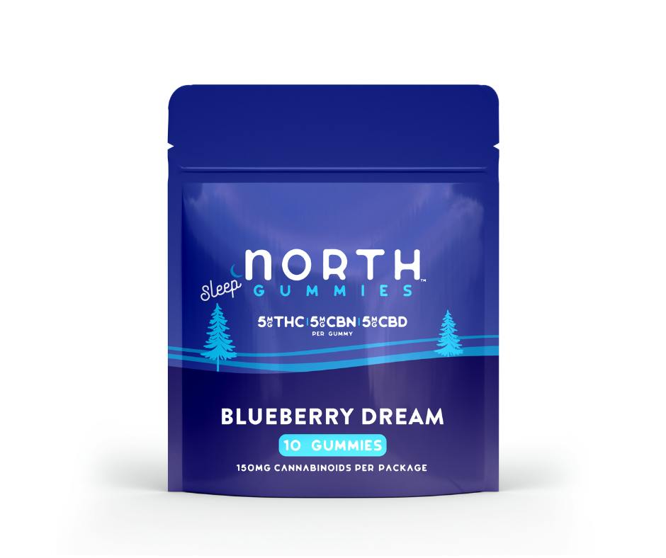 North Sleep Gummies - 5mg THC+5mg CBN+5mg CBD - Blueberry Dream - 10ct