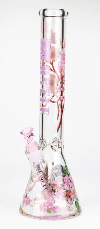 16" 9mm Cherry Blossom Beaker Bong