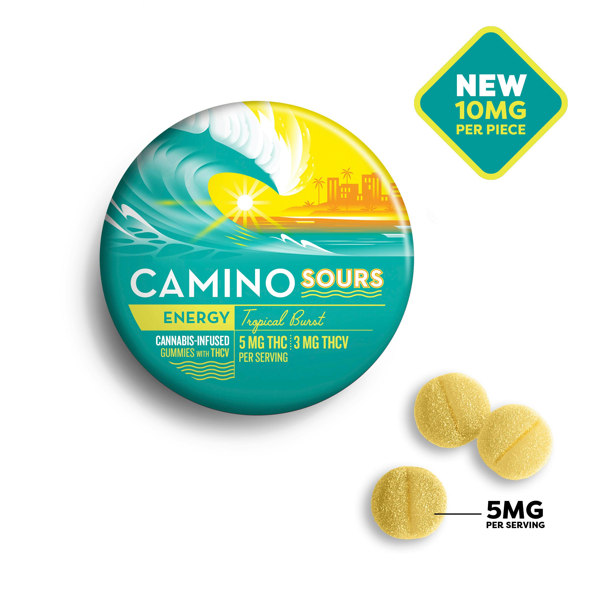 Camino Sours-Tropical Burst with THCV 10:6 Cannabis-Infused Vegan Gummies-00513