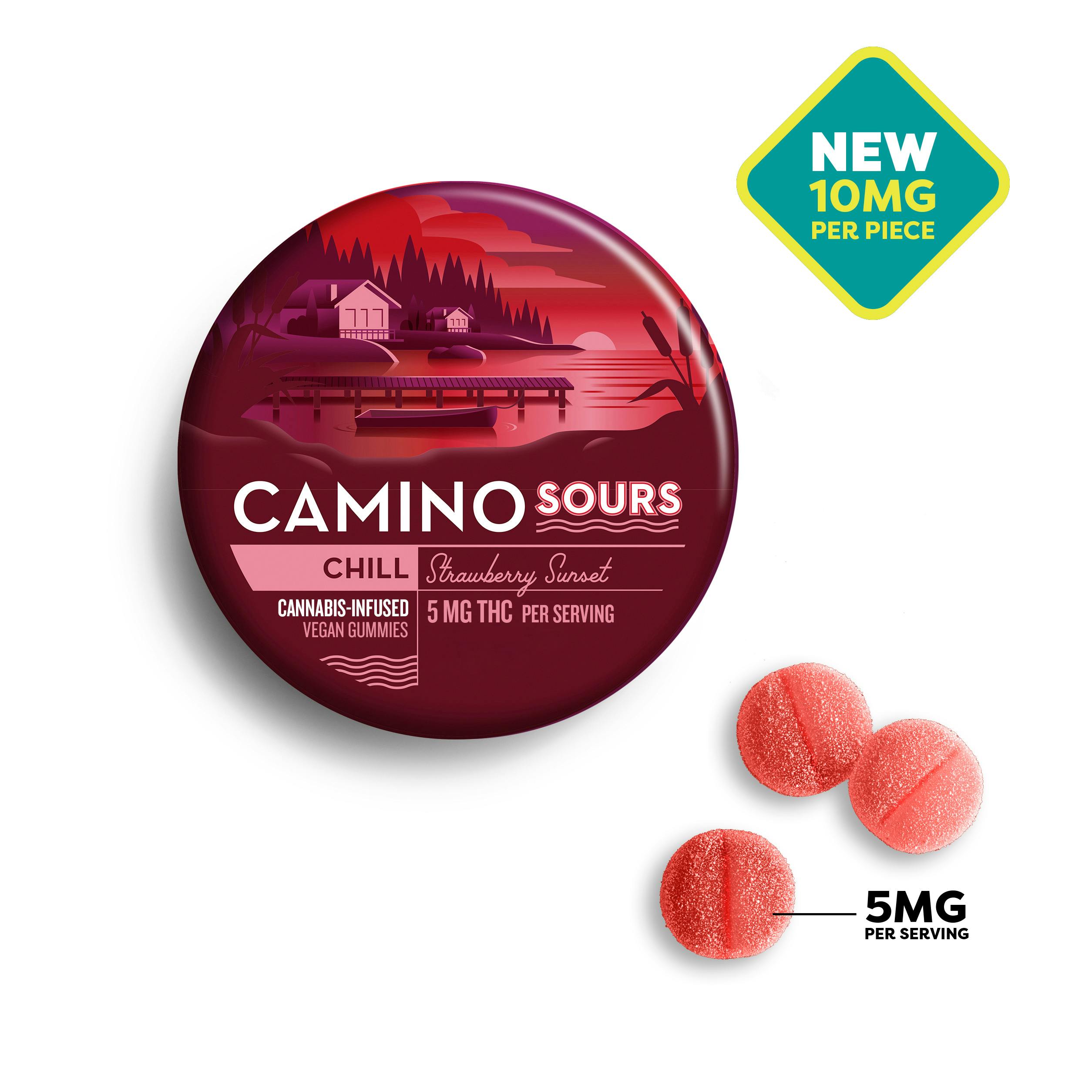 Camino Sours-Strawberry Sunset Cannabis-Infused Vegan Gummies-00481