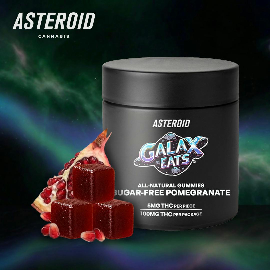 Asteroid GalaxEats Gummies Sugar Free Pomegranate C0170000077 at Lit New Haven Cannabis Dispensary