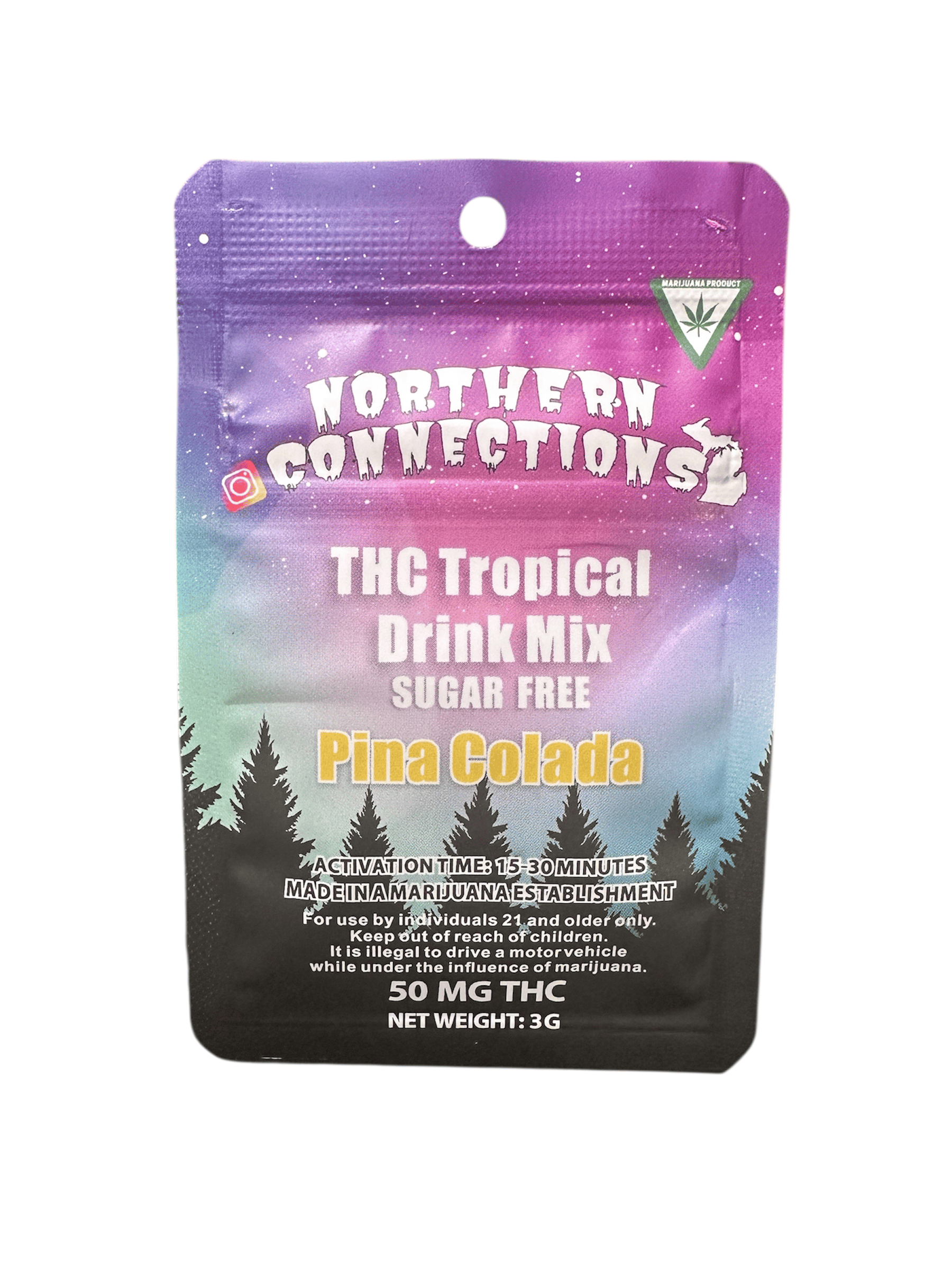 SUGAR FREE PINA COLADA THC DRINK MIX 50MG