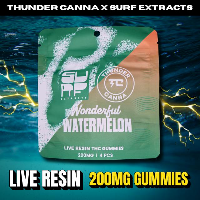 WATERMELON GUMMIES LIVE RESIN 4X50MG-200MG SURFXTC