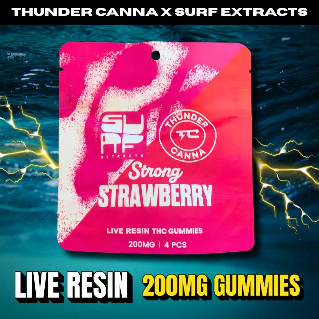 STRAWBERRY GUMMIES LIVE RESIN 4X50MG-200MG SURFXTC