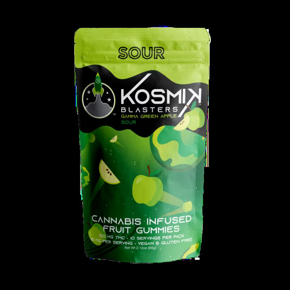 Kosmik Sour Blaster Gummies 20pk (100mg) Gamma Green Apple