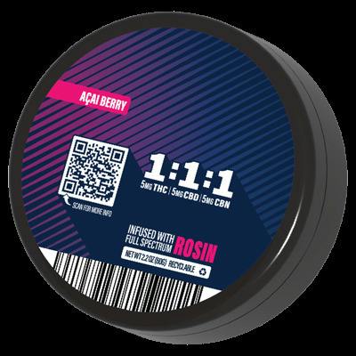 Dialed In Innovation Rosin Gummies 20pk 1:1:1 CBN:CBD:THC (100mg) Acai Berry "Sleep"