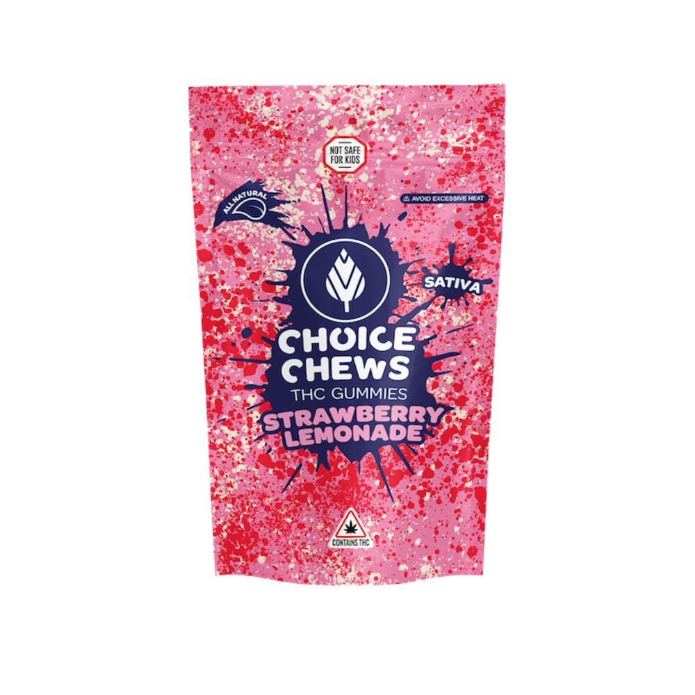 Choice Chews Gummies 10pk (100mg) Strawberry Lemonade at Nature's Medicines Dispensary
