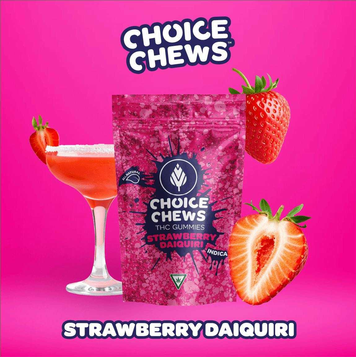 Choice Chews Gummies 10pk (100mg) Strawberry Daiquiri at Nature Medicines Dispensary