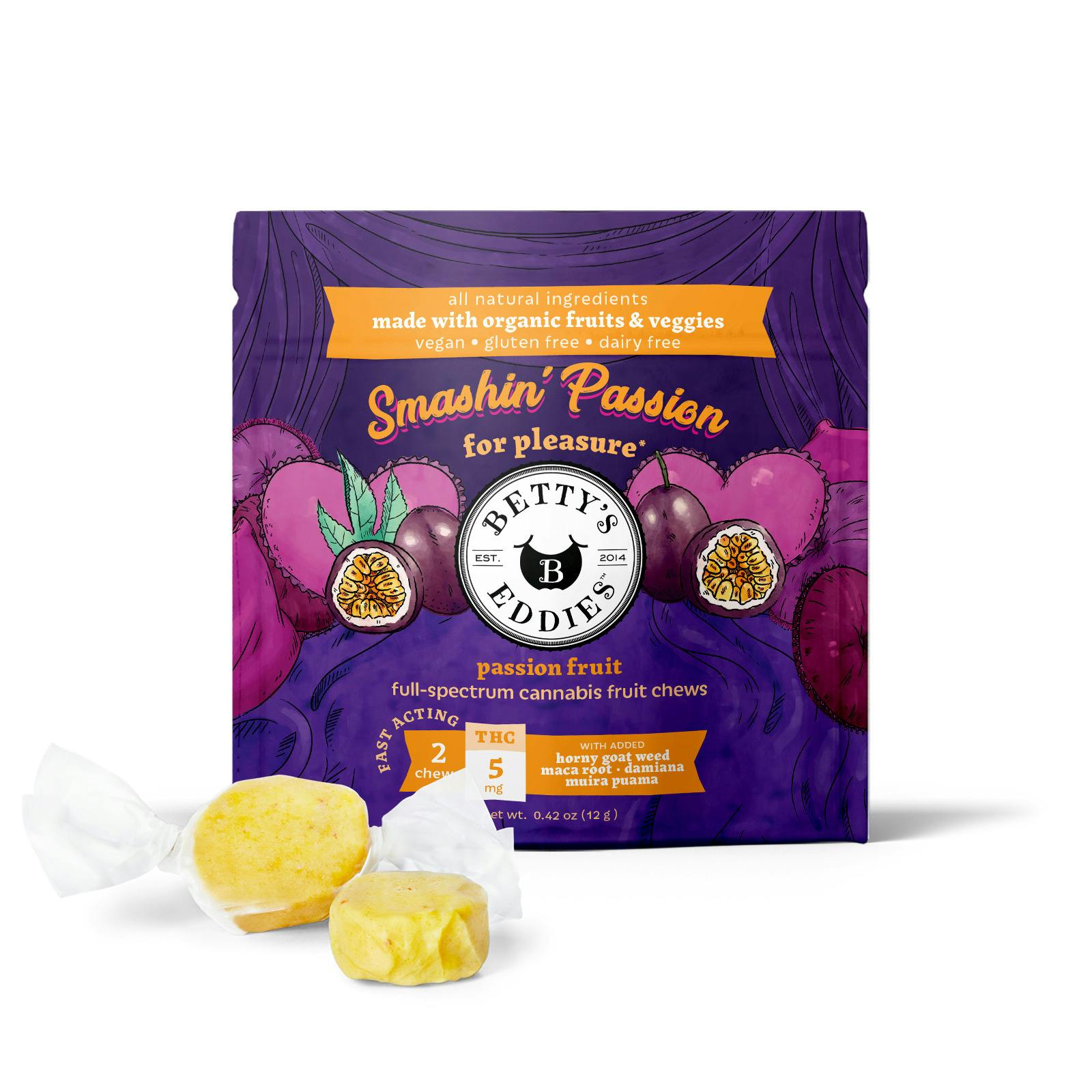 Betty's Eddies Fruit Chews 10PK Passion Fruit
