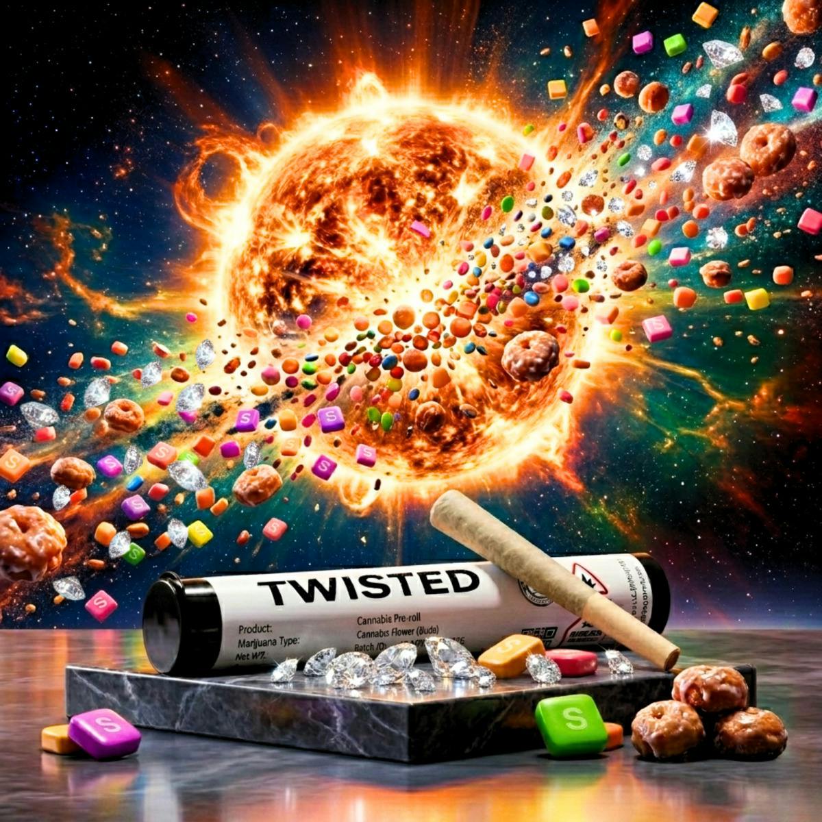Twisted Infused Preroll (0.7g) Sunburst Fritter at Nature's Medicines Dispensary