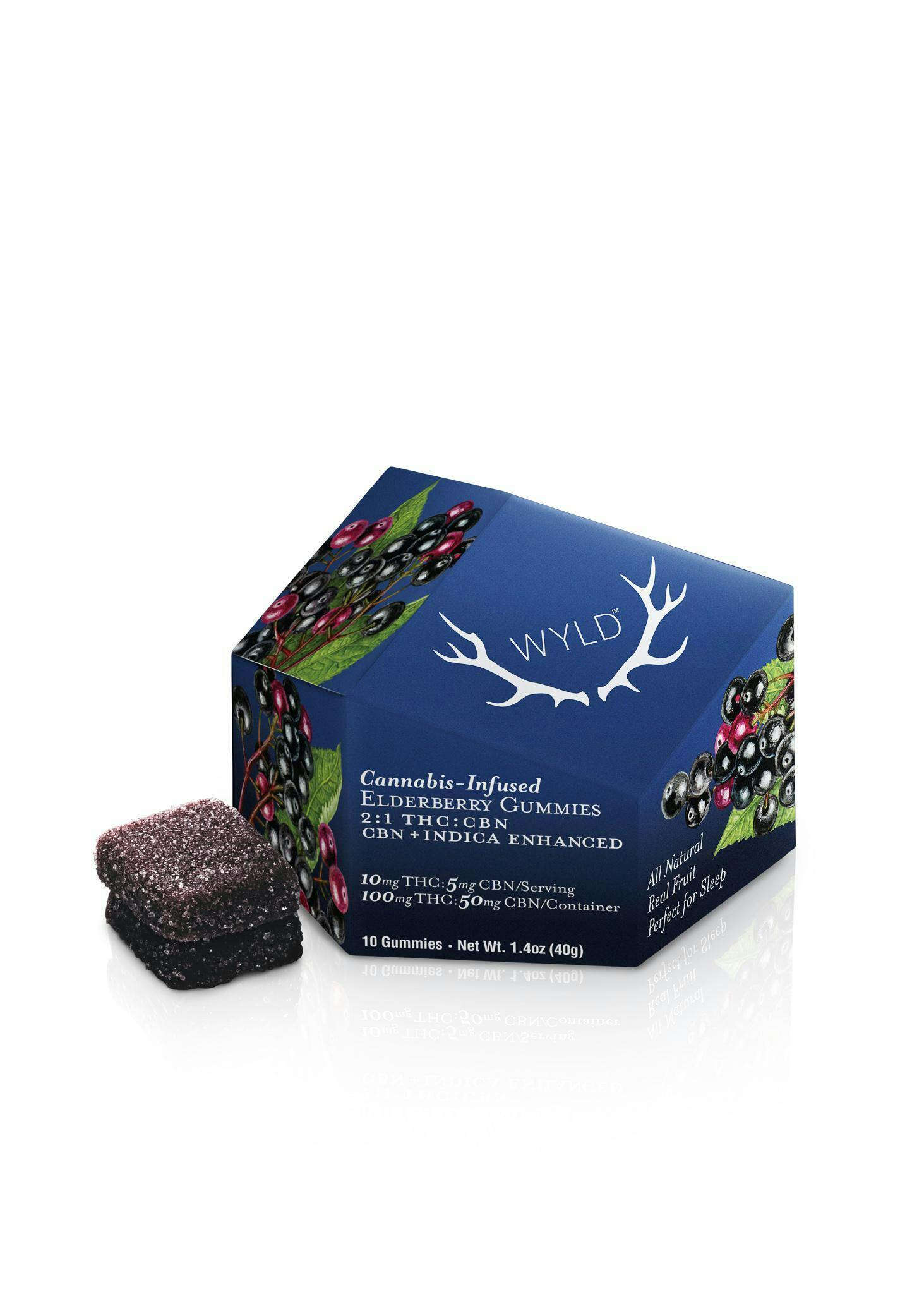 WYLD 2:1 ELDERBERRY GUMMIES (100MG THC/50MG CBN)