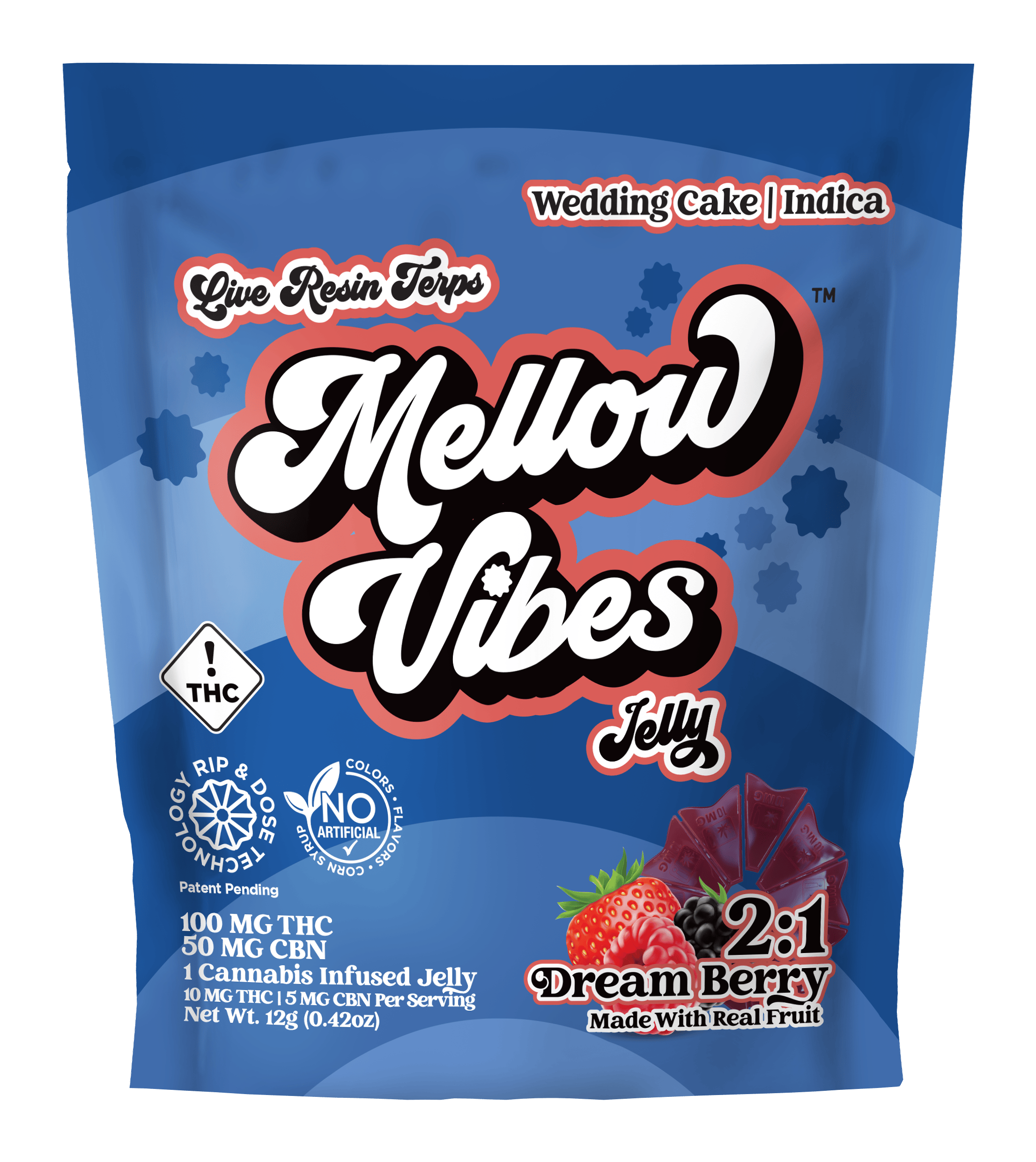 MELLOW VIBES 2:1 DREAM BERRY JELLY 100MG THC / 50MG CBN