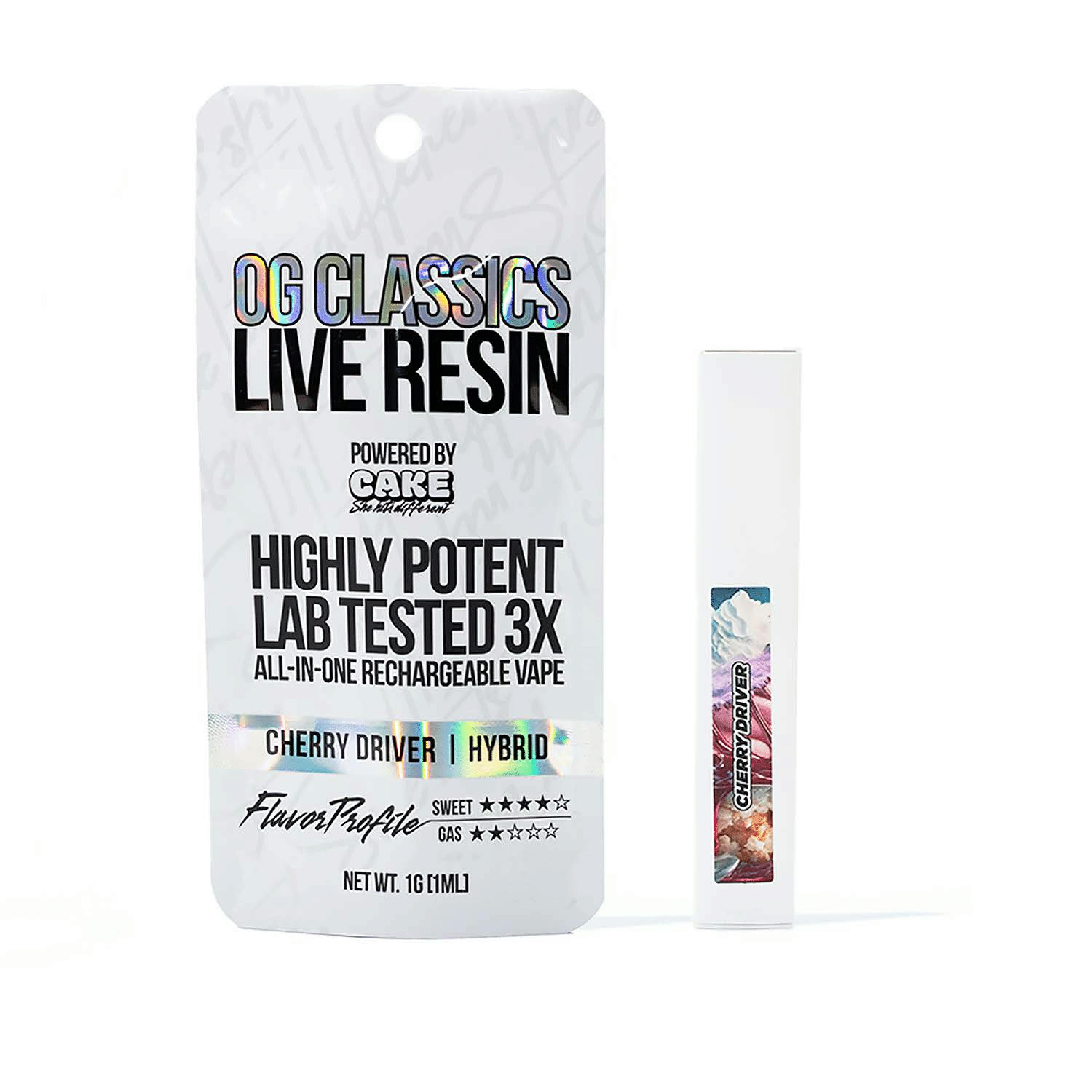 CAKE LIVE RESIN CHERRY DRIVER DISPOSABLE 1G