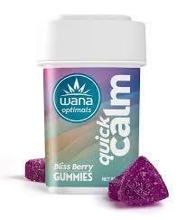 WANA QUICK CALM GUMMIES 100MG CBD: 50MG L-THEANINE: 100MG CBG: 10MG THC