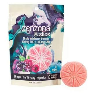 ZENZONA SLICE 1:1 (100MG THC/100MG CBD) WILDBERRY GUMMIES 100MG