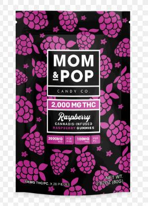 MOM & POP RASPBERRY GUMMIES 2000MG (20 X 100MG)