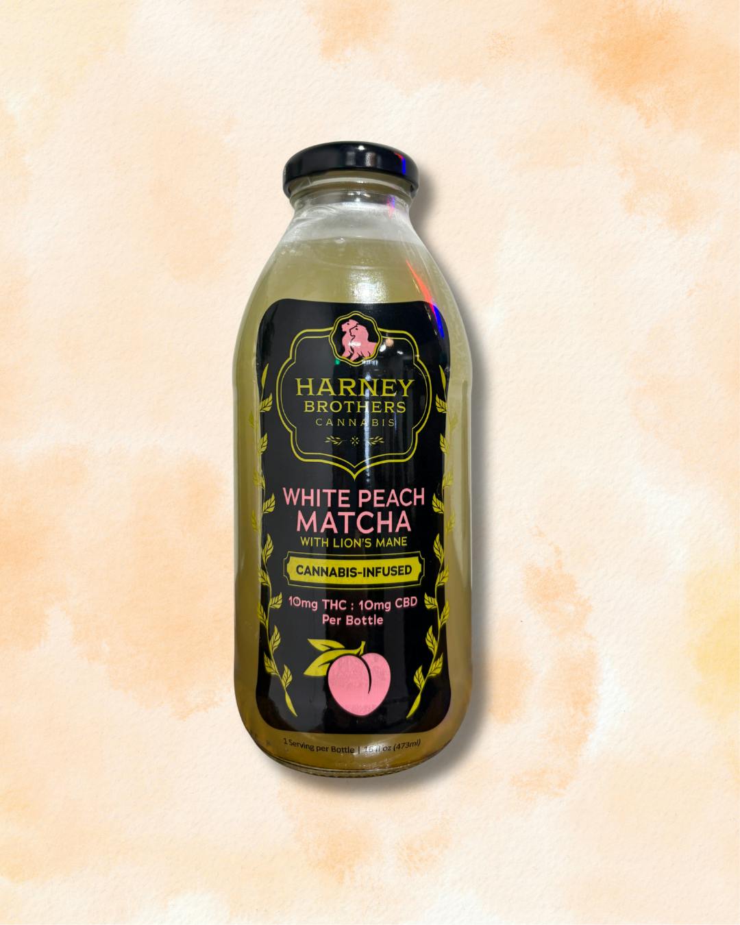 Harney Bros | Beverage | White Peach Matcha with Lions Mane | 10mgTHC:10mgCBD at Easy Jay's Cannabis
