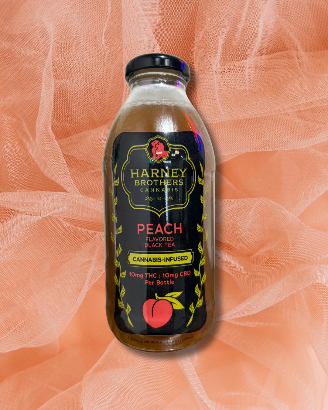 Harney Bros | Beverage | Peach Tea | 10mgTHC:10mgCBD at Easy Jay's Cannabis
