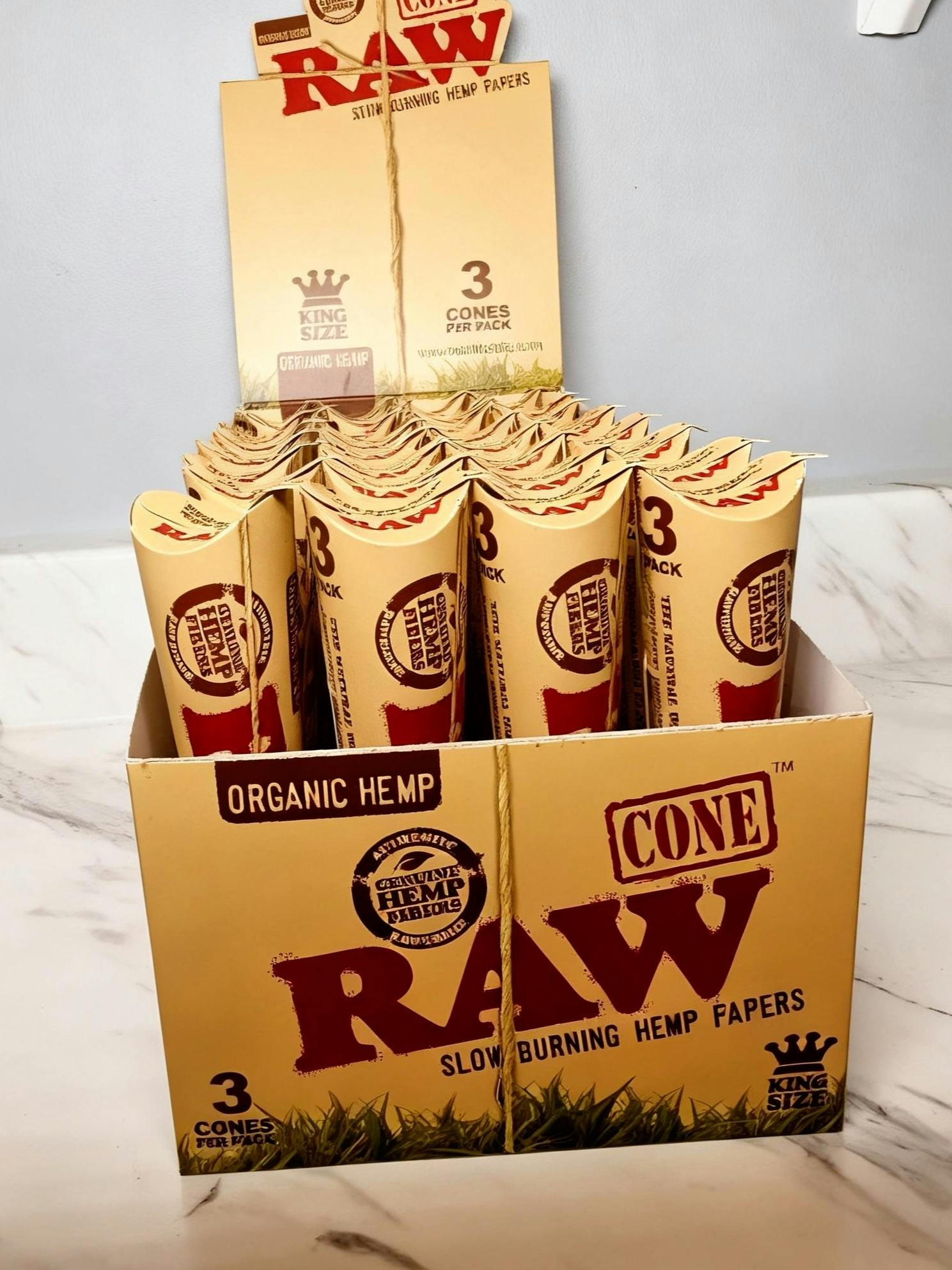 Raw |32ct | Organic Cones | 6pk