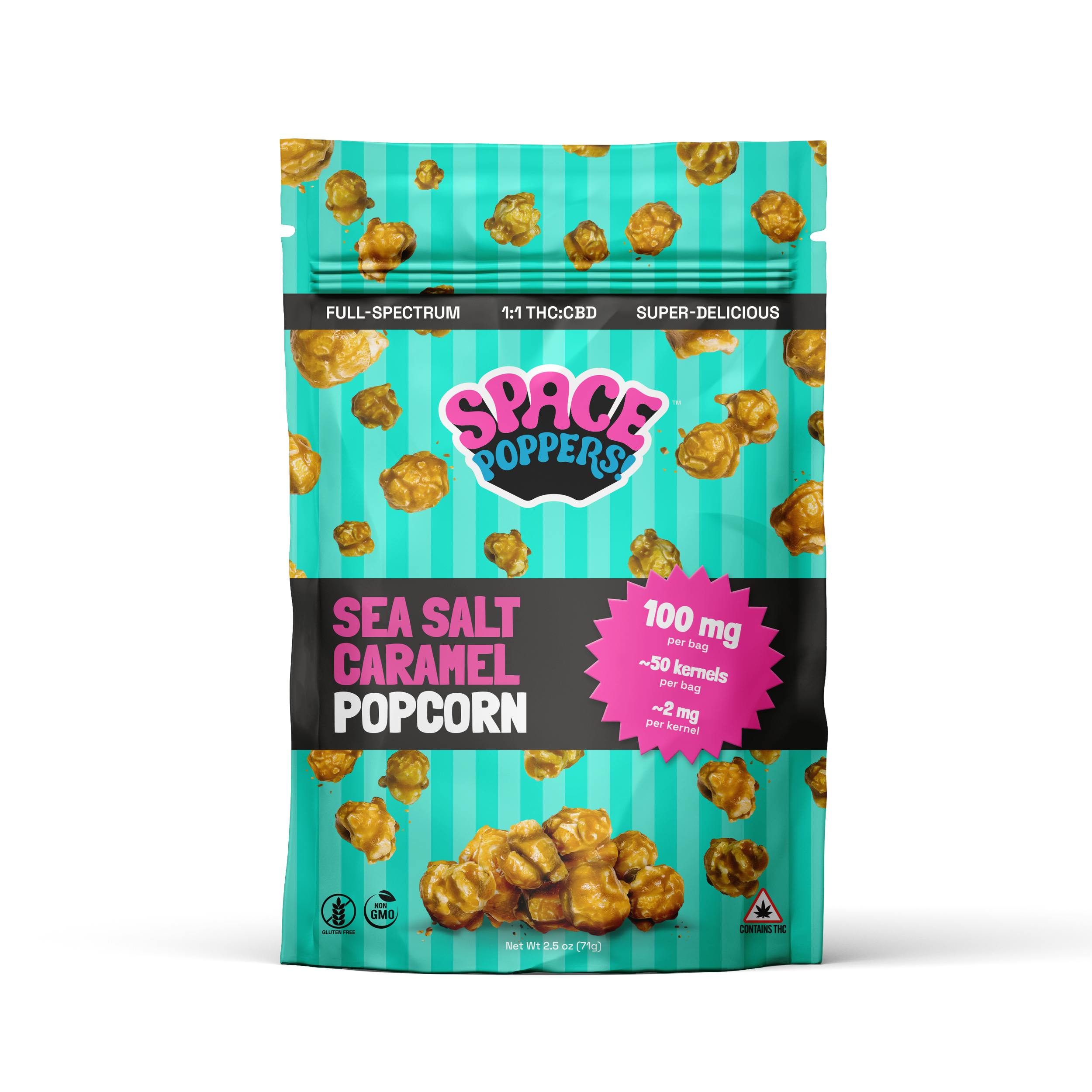 Space Poppers | Sea Salt Caramel | Popcorn | 2mg per Piece | 100mg
