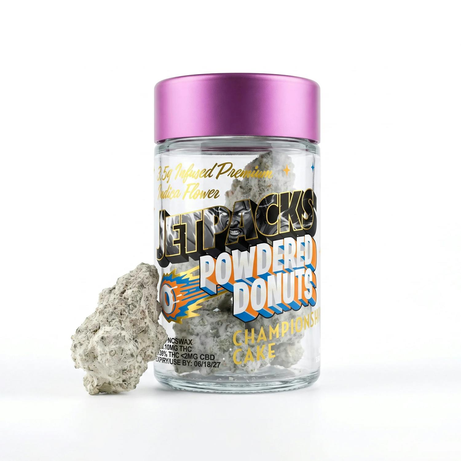 Jetpacks | Powdered Donuts | Infused Flower | Championship Cake | Indica | 3.5g