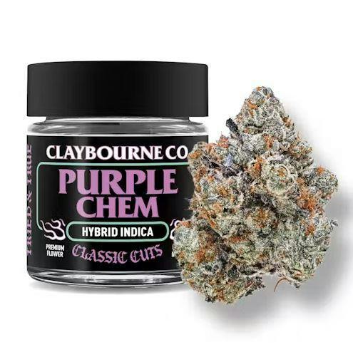 Claybourne Classic Cuts | Purple Chem | Large Bud Flower | Indica - Dominant Hybrid | 3.5g