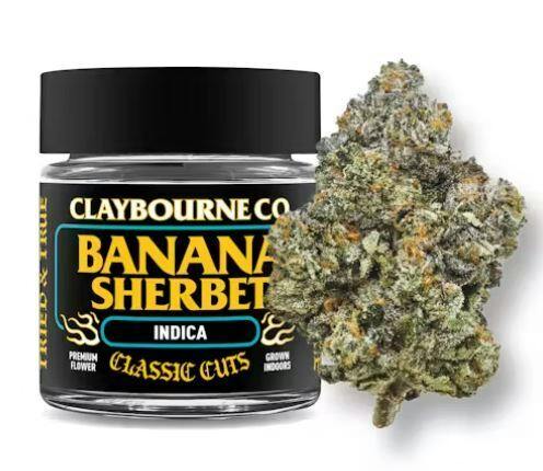 Claybourne Classic Cuts | Banana Sherbet | Large Bud Flower | Indica | 3.5g