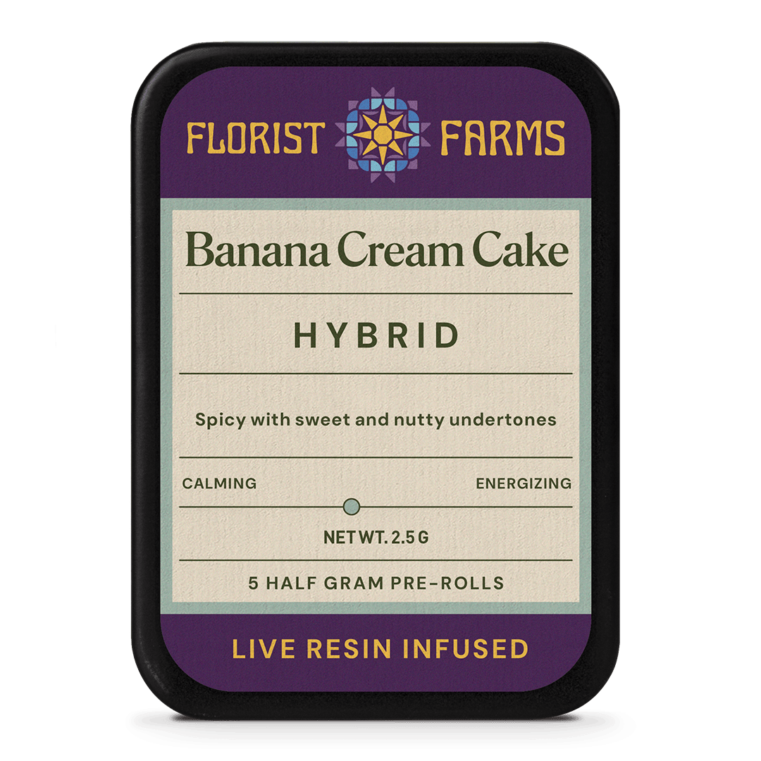 Florist Farms | Banana Cream Cake | Infused PreRoll | 5 Pack | 2.5g