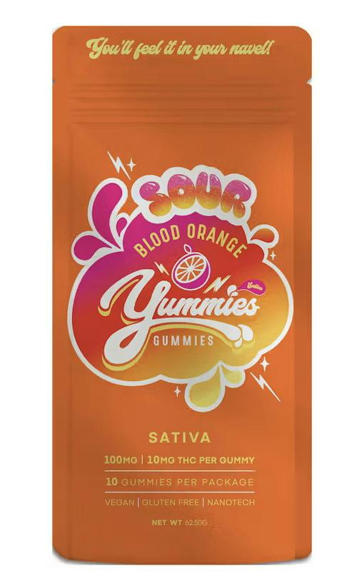 Yummies - Sour Blood Orange Sativa Gummies (100mg) [3/$30 YUMMIES EDIBLES]